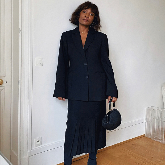 woman wearing suit