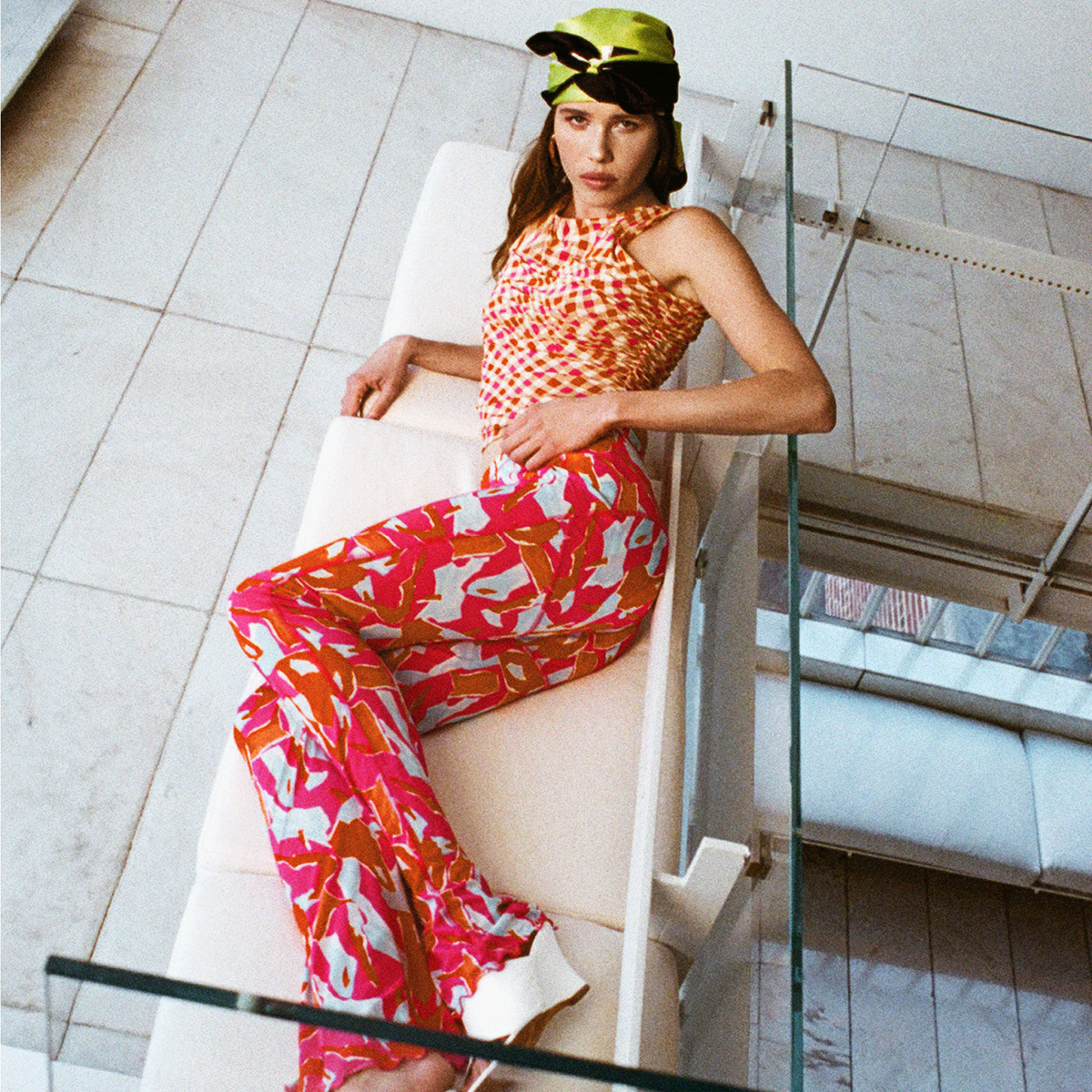 Model wearing Diane von Furstenberg. 
